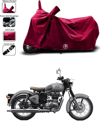 DeepShakshi AUTOMOTIVE Waterproof Two Wheeler Cover for Royal Enfield(Classic Gunmetal, Maroon)