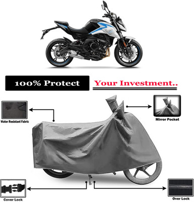 Amexride Two Wheeler Cover for CFMoto(400NK BS6, Grey)