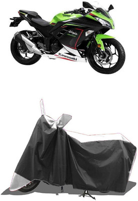 SUGASHRI Waterproof Two Wheeler Cover for Kawasaki(Ninja 300 BS6, White, Black)
