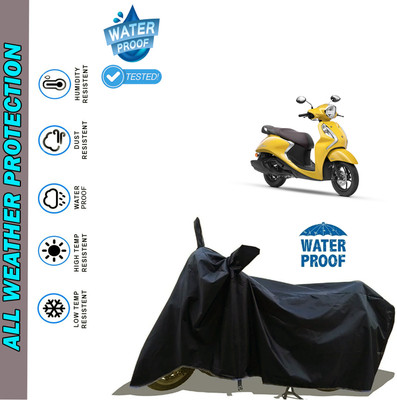 AutoGalaxy Waterproof Two Wheeler Cover for Yamaha(Fascino BS6, Black)