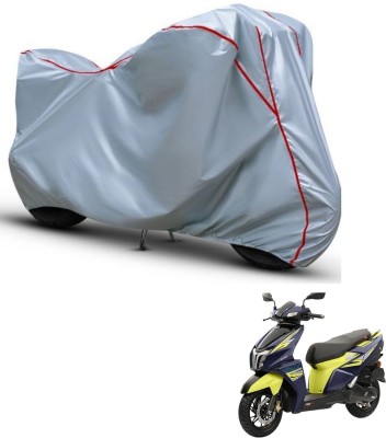 Love Me Two Wheeler Cover for TVS(NTORQ, Silver, Red)