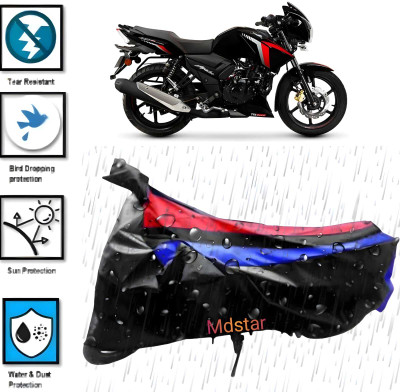 Mdstar Waterproof Two Wheeler Cover for TVS(Apache, Black)