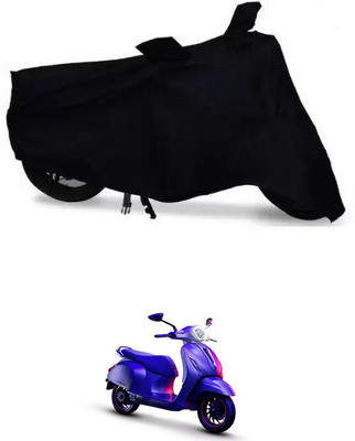 THE REAL ARV Waterproof Two Wheeler Cover for Bajaj(Chetak, Black)