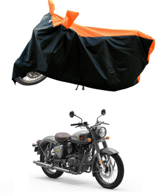 DeepShakshi AUTOMOTIVE Waterproof Two Wheeler Cover for Royal Enfield(Classic 350 Signals, Orange)