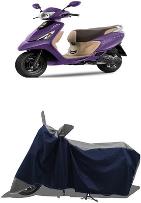 SUGASHRI Waterproof Two Wheeler Cover for TVS(Scooty Zest 110, Grey, Blue)