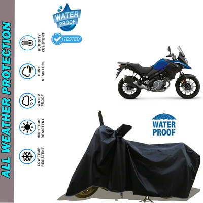 AutoGalaxy Waterproof Two Wheeler Cover for Suzuki(Black)