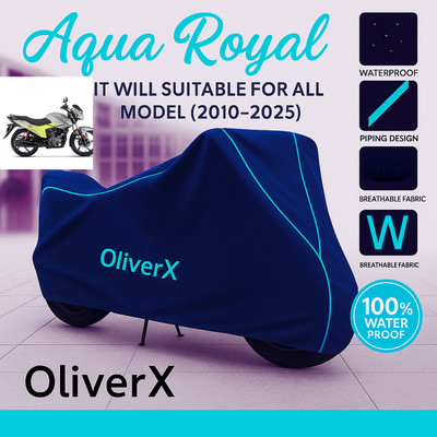 OliverX Waterproof Two Wheeler Cover for Hero(Glamour Blaze, Blue, Red)