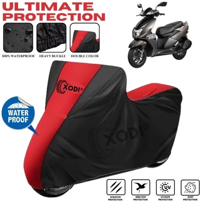 xodi Waterproof Two Wheeler Cover for TVS(NTORQ, Black, Red)