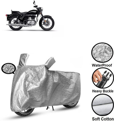 CODOKI Waterproof Two Wheeler Cover for Royal Enfield(Bullet 350 Twinspark, Silver)