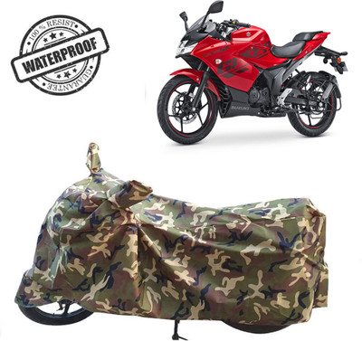 ROYAL AUTO MART Waterproof Two Wheeler Cover for Suzuki(Gixxer SF, Green, Multicolor)