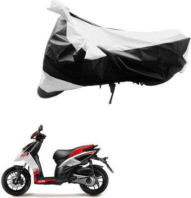 Mdstar Waterproof Two Wheeler Cover for Aprilia(SR 125, Black, Silver)