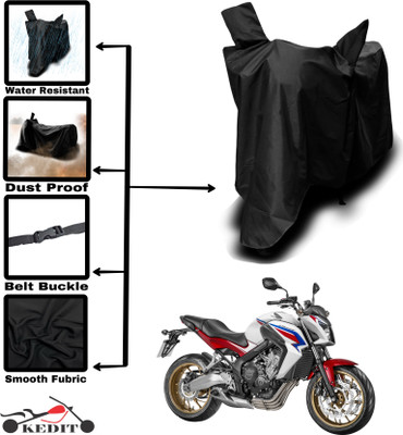 KEDIT Two Wheeler Cover for Universal For Bike(CB 400, Black)