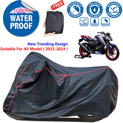 AutoGalaxy Waterproof Two Wheeler Cover for TVS(Apache RTR 165 RP, Black)