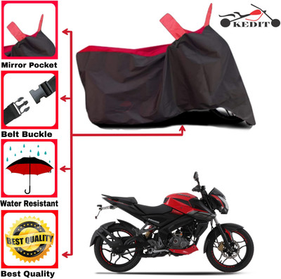 KEDIT Two Wheeler Cover for Bajaj(Pulsar NS-160 BS6, Red, Black)