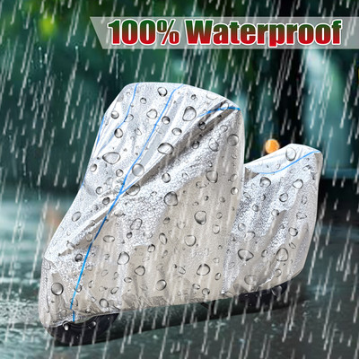 HERTCE Waterproof Two Wheeler Cover for Yamaha(Fascino 125 FI, Silver)