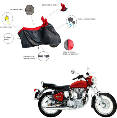 RiderShine Two Wheeler Cover for Royal Enfield(Electra 5S, Black, Red)