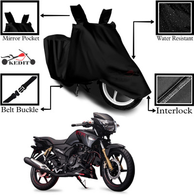 KEDIT Two Wheeler Cover for TVS(Apache RTR 180, Black)