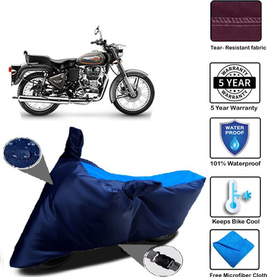 MISSION COLLECTION Waterproof Two Wheeler Cover for Royal Enfield(Bullet 500, Blue)