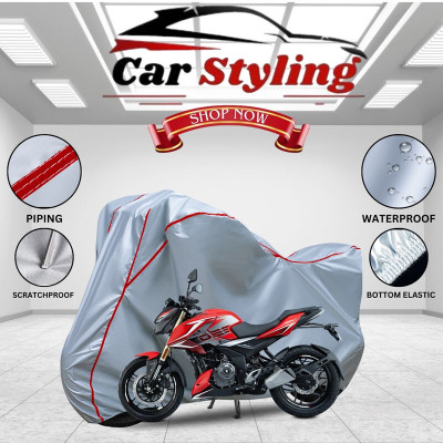 Car Styling Waterproof Two Wheeler Cover for Bajaj(Pulsar 250, Silver, Red)
