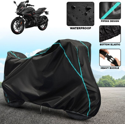 AUTOCAD Waterproof Two Wheeler Cover for Bajaj(Pulsar 250, Black, Blue)
