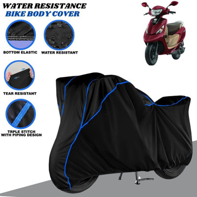 SRP PRODUCT Waterproof Two Wheeler Cover for TVS(Scooty Zest, Black, Blue)