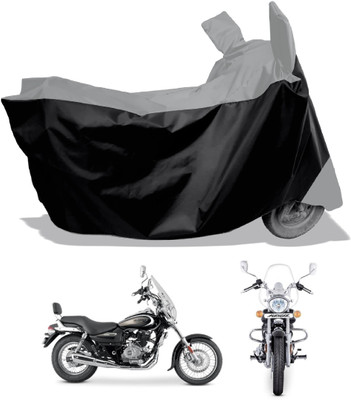 Amexride Two Wheeler Cover for Bajaj(Cruiser BS6, Black, Grey)