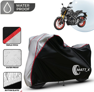 MATT_X Waterproof Two Wheeler Cover for Yamaha(MT 15, Black, Silver)