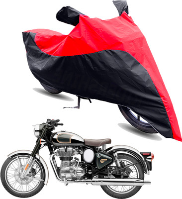 FurniGully Two Wheeler Cover for Royal Enfield(Classic Chrome, Red, Black)