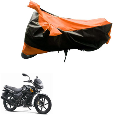 Mdstar Waterproof Two Wheeler Cover for TVS(Flame DS 125, Black, Orange)