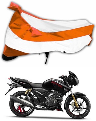 RWT Two Wheeler Cover for TVS(Apache RTR 180, Orange, White)