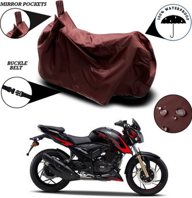 KEDIT Two Wheeler Cover for TVS(Apache RTR 200 4V, Maroon)