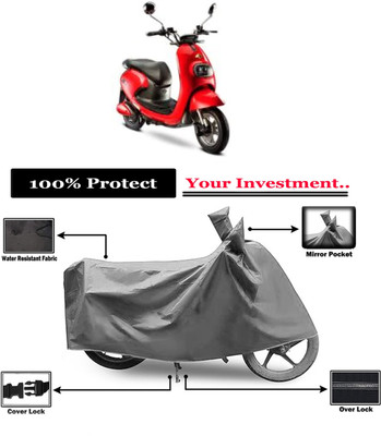 Amexride Two Wheeler Cover for Evolet(Pony BS6, Grey)