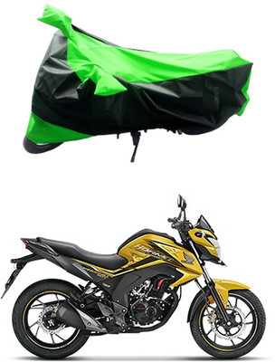 Mdstar Waterproof Two Wheeler Cover for Honda(CB Hornet 160R, Green, Black)