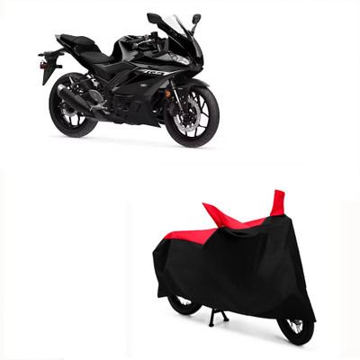 Autohug Waterproof Two Wheeler Cover for Yamaha(YZF R3, Black, Red)