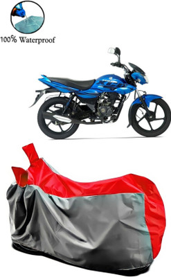 Autofly Waterproof Two Wheeler Cover for Bajaj(XCD 125cc, Grey, Red)