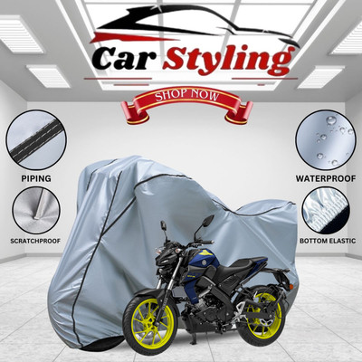 Car Styling Waterproof Two Wheeler Cover for Yamaha(MT 15, Silver, Black)