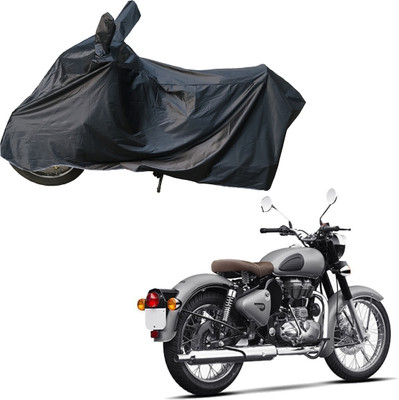 RiderShine Waterproof Two Wheeler Cover for Royal Enfield(Classic 350, Black)