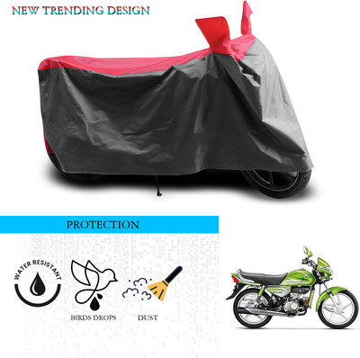 ANTHUB Waterproof Two Wheeler Cover for Hero(HF Deluxe Eco, Grey, Red)