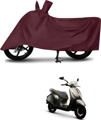 DeepShakshi AUTOMOTIVE Waterproof Two Wheeler Cover for Bajaj(Chetak, Maroon)