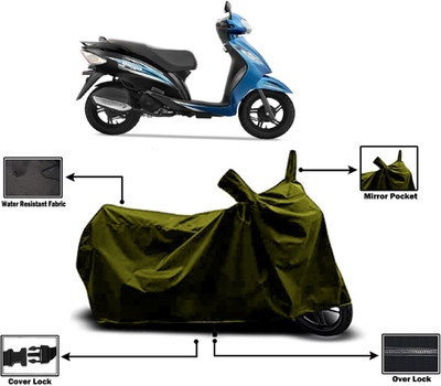 Amexride Two Wheeler Cover for TVS(Wego BS6, Green)