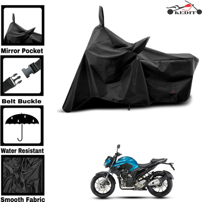 KEDIT Two Wheeler Cover for Yamaha(FZ S FI (V 2.0), Black)