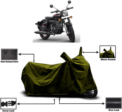 Amexride Two Wheeler Cover for Royal Enfield(Bullet 350, Green)