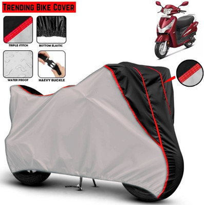 Mwiss Waterproof Two Wheeler Cover for Hero(MotoCorp Destini 125, Silver, Black)