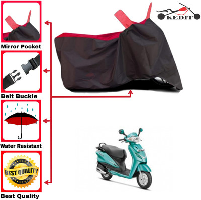 KEDIT Two Wheeler Cover for Hero(Duet, Red, Black)