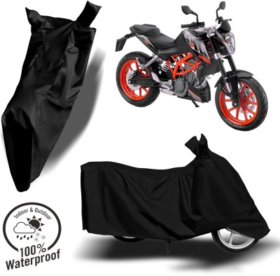 Autoinnovation Waterproof Two Wheeler Cover for KTM(200 Duke, Black)