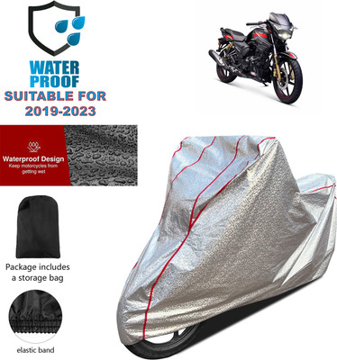 PAGORA Waterproof Two Wheeler Cover for TVS(Apache, Silver)