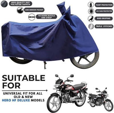 MADAFIYA Two Wheeler Cover for Hero(HF Deluxe BS6, Blue)
