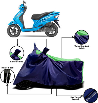 AUCTIMO Two Wheeler Cover for TVS(Wego, Multicolor)