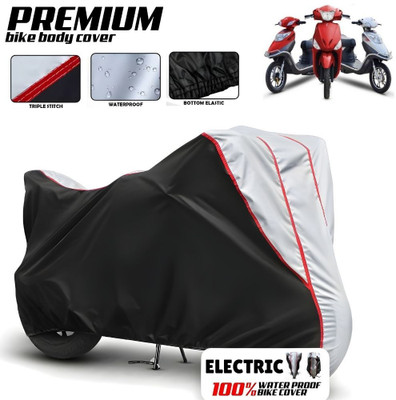 Mwiss Waterproof Two Wheeler Cover for Hero(Electric Cruz, Black, Silver)