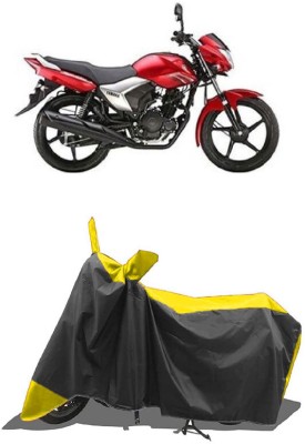 SUGASHRI Waterproof Two Wheeler Cover for Yamaha(Saluto BS6, Yellow, Black)